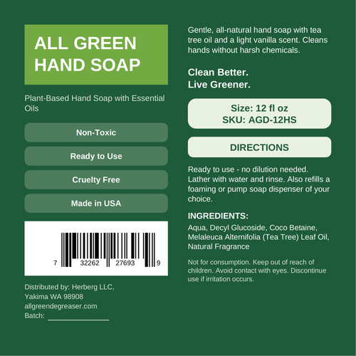 All Green Hand Soap.